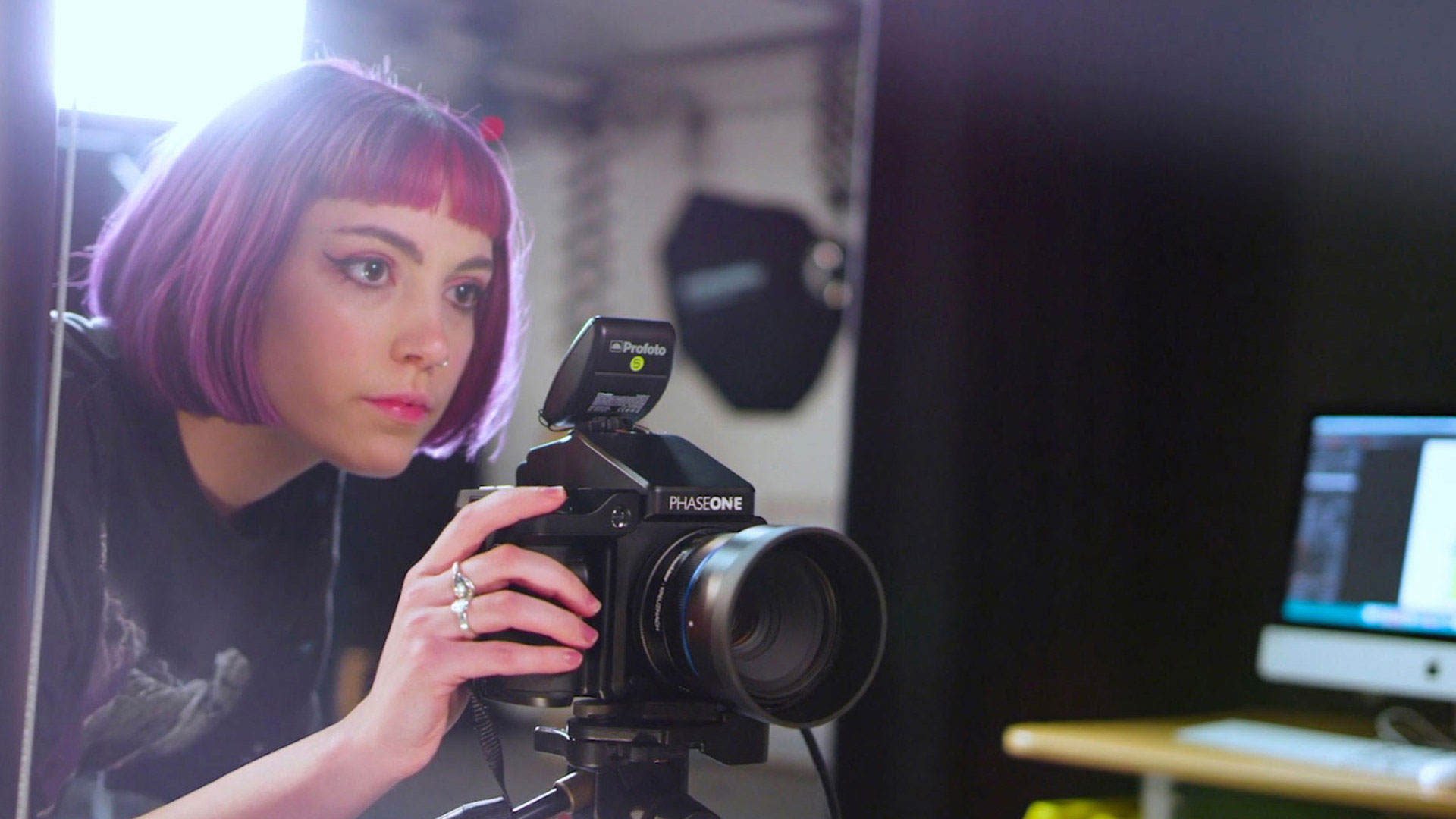 A photo of a student using a camera